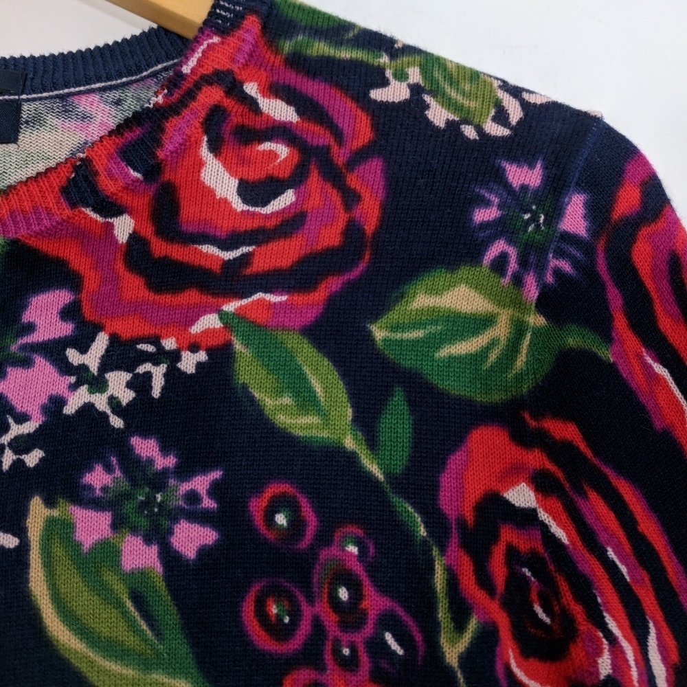 Land's End Supima Cotton Floral Cardigan - Picture 4 of 7